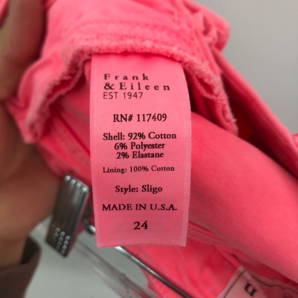 Frank & Eileen High Rise Skinny Jeans Neon Pink Size 24 - Picture 6 of 8